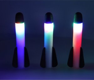 LeanToys Wyrzutnia rakiet piankowych Power launcher rocket LED x3 7