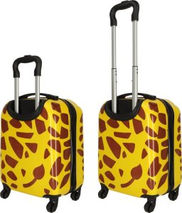 Costway Walizka podróżna dla dzieci bagaż podręczny na kółkach żyrafa 4