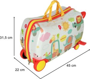 Costway Walizka podróżna dla dzieci bagaż podręczny na kółkach ZOO 7