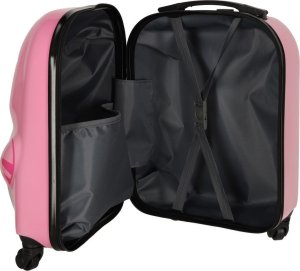 Costway Walizka podróżna dla dzieci bagaż podręczny na kółkach kot różowa 8