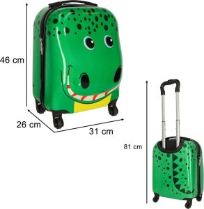 Costway Walizka podróżna dla dzieci bagaż podręczny na kółkach krokodyl 7