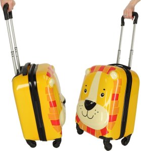 Costway Walizka podróżna dla dzieci bagaż podręczny na kółkach lew 11