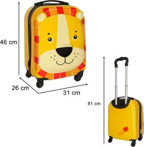 Costway Walizka podróżna dla dzieci bagaż podręczny na kółkach lew 7