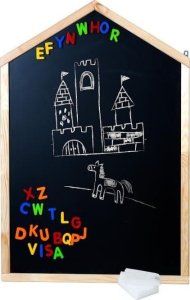 ProNice Tablica kredowa magnetyczna wisząca domek+ literki kreda gąbka 1