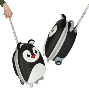 Costway Walizka podróżna dla dzieci bagaż podręczny na kółkach pingwin 9