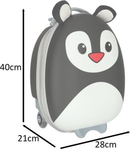 Costway Walizka podróżna dla dzieci bagaż podręczny na kółkach pingwin 10