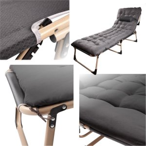 Verk Łóżko turystyczne składane polowe biznesowe 193 cm ciemny szary 2