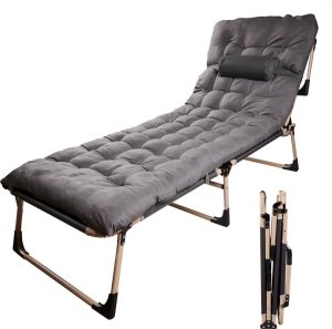 Verk Łóżko turystyczne składane polowe biznesowe 193 cm ciemny szary 3