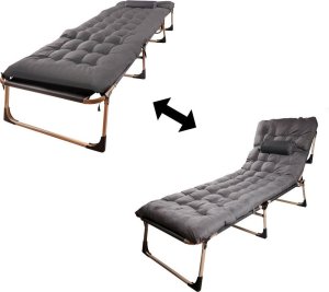 Verk Łóżko turystyczne składane polowe biznesowe 193 cm ciemny szary 5