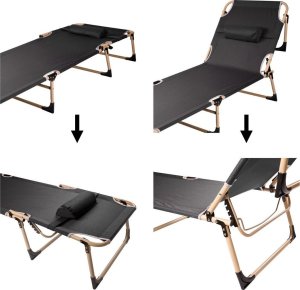 Verk Łóżko turystyczne składane polowe biznesowe 193 cm ciemny szary 6