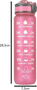 4kom.pl Butelka na wodę bidon 1l różowa 3