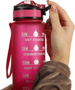 4kom.pl Butelka na wodę bidon 1l różowa 8