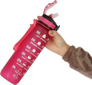 4kom.pl Butelka na wodę bidon 1l różowa 10