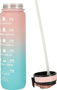 4kom.pl Butelka na wodę bidon 1l różowo-niebieska 6