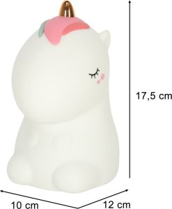 Zenwire Lampka nocna dla dzieci silikonowa na baterie biała RGB jednorożec 7