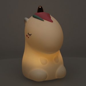 Zenwire Lampka nocna dla dzieci silikonowa na baterie biała RGB jednorożec 8