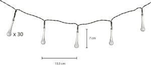 Dekoracja świąteczna Lampki solarne ogrodowe sople 6,5m 30LED ciepły biały 3