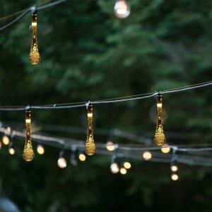 Dekoracja świąteczna Lampki solarne ogrodowe sople 6,5m 30LED ciepły biały 4