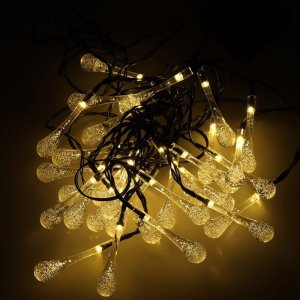 Dekoracja świąteczna Lampki solarne ogrodowe sople 6,5m 30LED ciepły biały 8