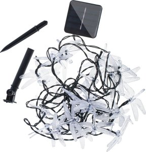 Dekoracja świąteczna Lampki ogrodowe solarne ważki 6,5m 30LED ciepły biały 2