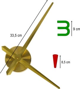 Perfect Zegar ścienny naklejany 4 cyfry 80-90 cm żółte wskazówki kolorowy 2