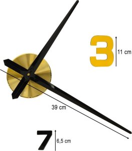 Static Control Zegar ścienny naklejany 12 cyfr 100-120 cm czarne wskazówki czarny 2