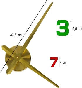 Perfect Zegar ścienny naklejany 12 cyfr 80-90 cm żółte wskazówki kolorowy 2