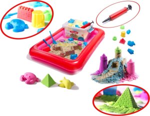 Piasek Kinetyczny w pudełku 2kg foremki beżowy 2