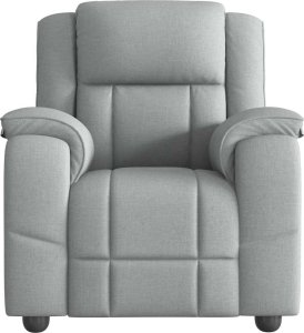 vidaXL vidaXL Rozkładany fotel masujący, jasnoszary, obity tkaniną 3