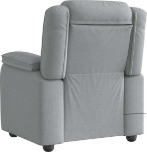 vidaXL vidaXL Rozkładany fotel masujący, jasnoszary, obity tkaniną 5