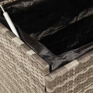 Skrzynia ogrodowa vidaXL vidaXL Skrzynia ogrodowa z kółkami, szara, 110x55x73 cm, polirattan 8