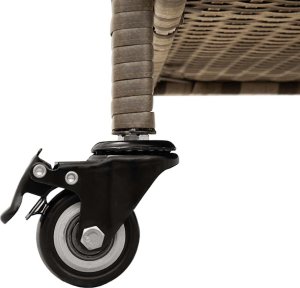 Skrzynia ogrodowa vidaXL vidaXL Skrzynia ogrodowa z kółkami, szara, 110x55x73 cm, polirattan 9