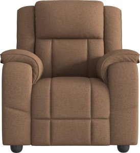 vidaXL vidaXL Rozkładany fotel masujący, brązowy, obity tkaniną 3