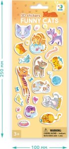Dodo Naklejki 3D "Śmieszne Koty" Zestaw Dla Najmłodszych Kolorowe Naklejki 2