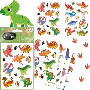 Dodo ZESTAW TYMCZASOWYCH TATUAŻY "DINOZAURY" 4 ARKUSZE Z KOLOROWYMI TATUAŻAMI 1
