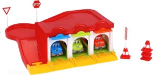 Technok ZESTAW PARKING Z 3 SAMOCHODZIKAMI DLA DZIECI KOLOROWY PARKING ZJAZD ZNAKI 5