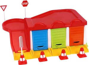 Technok ZESTAW PARKING Z 3 SAMOCHODZIKAMI DLA DZIECI KOLOROWY PARKING ZJAZD ZNAKI 6