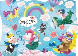 Dodo PUZZLE PRZYGODA JEDNOROŻCA 30 ELEMENTÓW KOLOROWA UKŁADANKA DLA NAJMŁODSZYCH 2