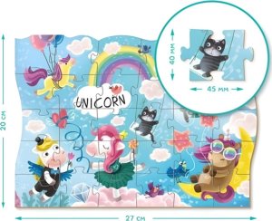 Dodo PUZZLE PRZYGODA JEDNOROŻCA 30 ELEMENTÓW KOLOROWA UKŁADANKA DLA NAJMŁODSZYCH 4