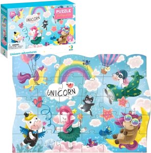 Dodo PUZZLE PRZYGODA JEDNOROŻCA 30 ELEMENTÓW KOLOROWA UKŁADANKA DLA NAJMŁODSZYCH 5