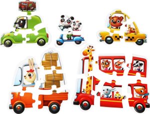 Cubika PUZZLE SAMOCHODY 20 ELEMENTÓW PIĘĆ OBRAZKÓW POJAZDY ZESTAW UKŁADANKA 3