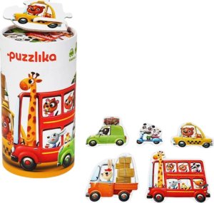 Cubika PUZZLE SAMOCHODY 20 ELEMENTÓW PIĘĆ OBRAZKÓW POJAZDY ZESTAW UKŁADANKA 4
