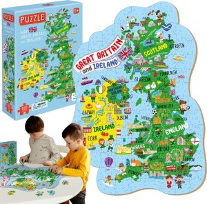 Dodo Puzzle "Mapa Wielkiej Brytanii i Irlandii" 100 Elementów Układanka Zestaw 1