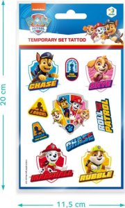 Dodo Zestaw Tymczasowych Tatuaży "Psi Patrol" Pieski Tatuaże Zmywalne Bezpieczne 5