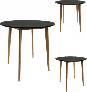 kontrast Stół skandynawski okrągły do kuchni jadalny Emma fi80x75 czarny 2