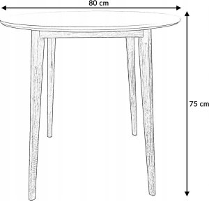 kontrast Stół skandynawski okrągły do kuchni jadalny Emma fi80x75 czarny 7