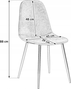 kontrast Krzesło welurowe tapicerowane nowoczesne do jadalni salonu Monica3 czarne 3