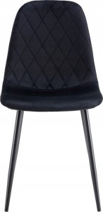 kontrast Krzesło welurowe tapicerowane nowoczesne do jadalni salonu Monica3 czarne 6