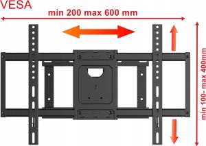 VETOUSON Długi 65cm Uchwyt do Telewizora 32-65 cali Obrotowy Uniwersalny Wieszak TV 8