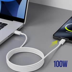 Kabel USB Allity Allity kabel AUC-03 USB-C - USB-C 1,0 m 100W biały 3